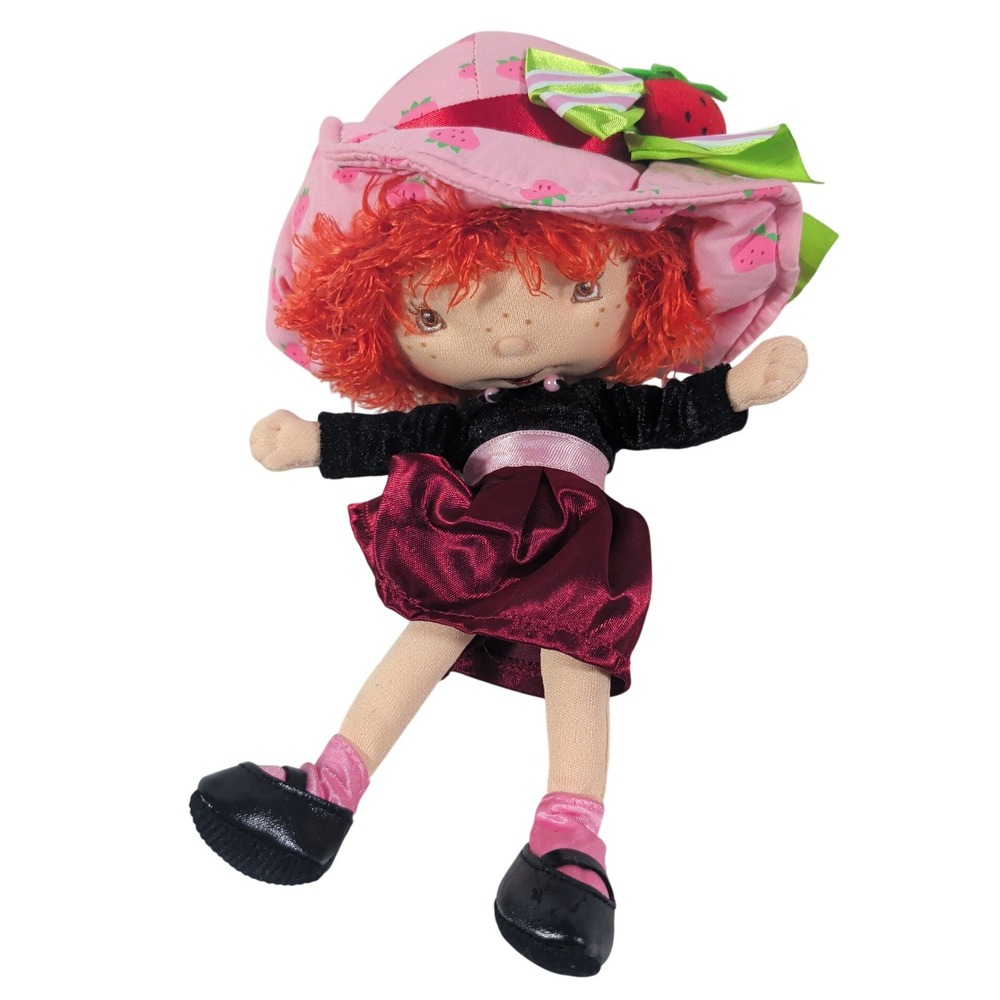 Bandai Plush Toy Girls 8in Pink Strawberry Shortcake 2003 Doll Polyester Pellets